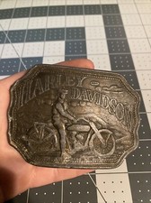 Vintage Indiana Metal Craft Harley Davidson X5 Belt Buckle (needs repair)