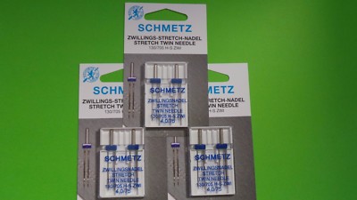 Zwillingsnadel // Doppelnadel,Stretch Nadeln für  Nähmaschinen 4.0 mm75- 6 Stück
