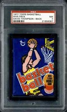 1977 Topps Basketball Wax Pack David Thompson Back PSA 7