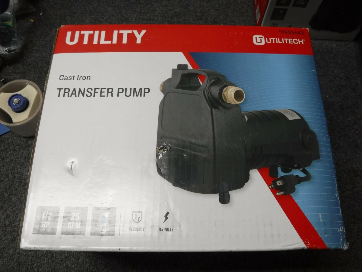 UTILITECH 1/2 HP Cast Iron Electric Utility Transfer Pump, 58 OFF