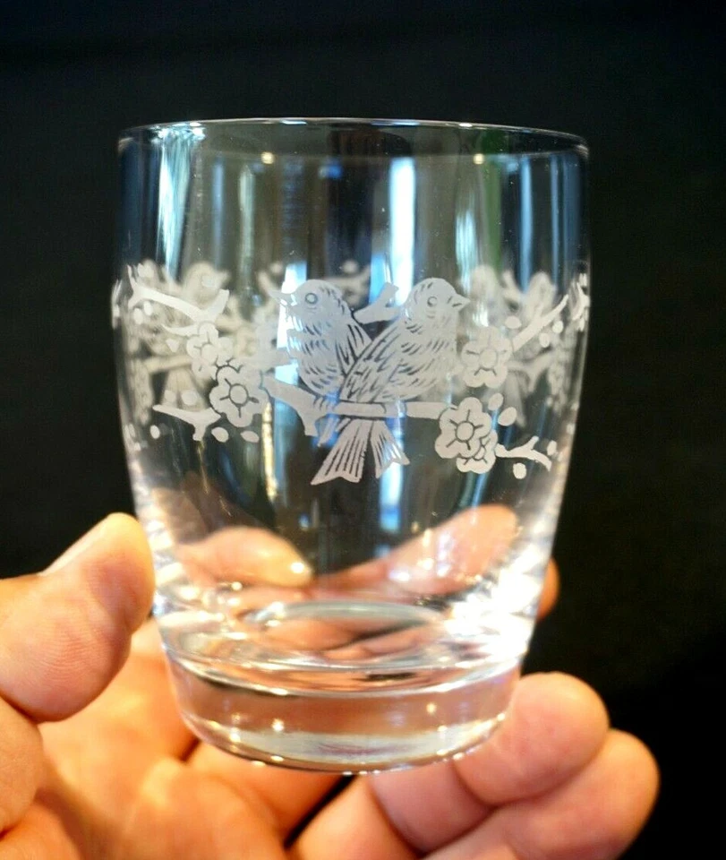 Beautiful Stuart Crystal STU 46 Two Birds On Branch Tumbler - image 2 of 4