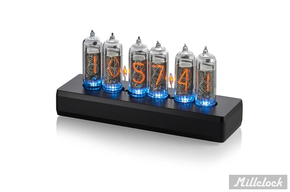 Reloj Tubo Nixie en 6 Tubos IN-14 || Caja Aluminio Montada Negro o Plateado Foto 3 de 4