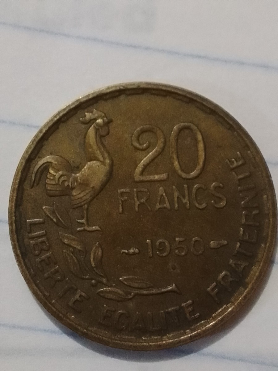 フランス50フラン銀貨 1974年 avers de la 20 francs. フランス50フラン銀貨 1974年 avers de la 20 francs.