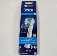 Oral-B Precision Clean X Replacement Brush Heads 3 Ct Pack - X-Shaped Bristles