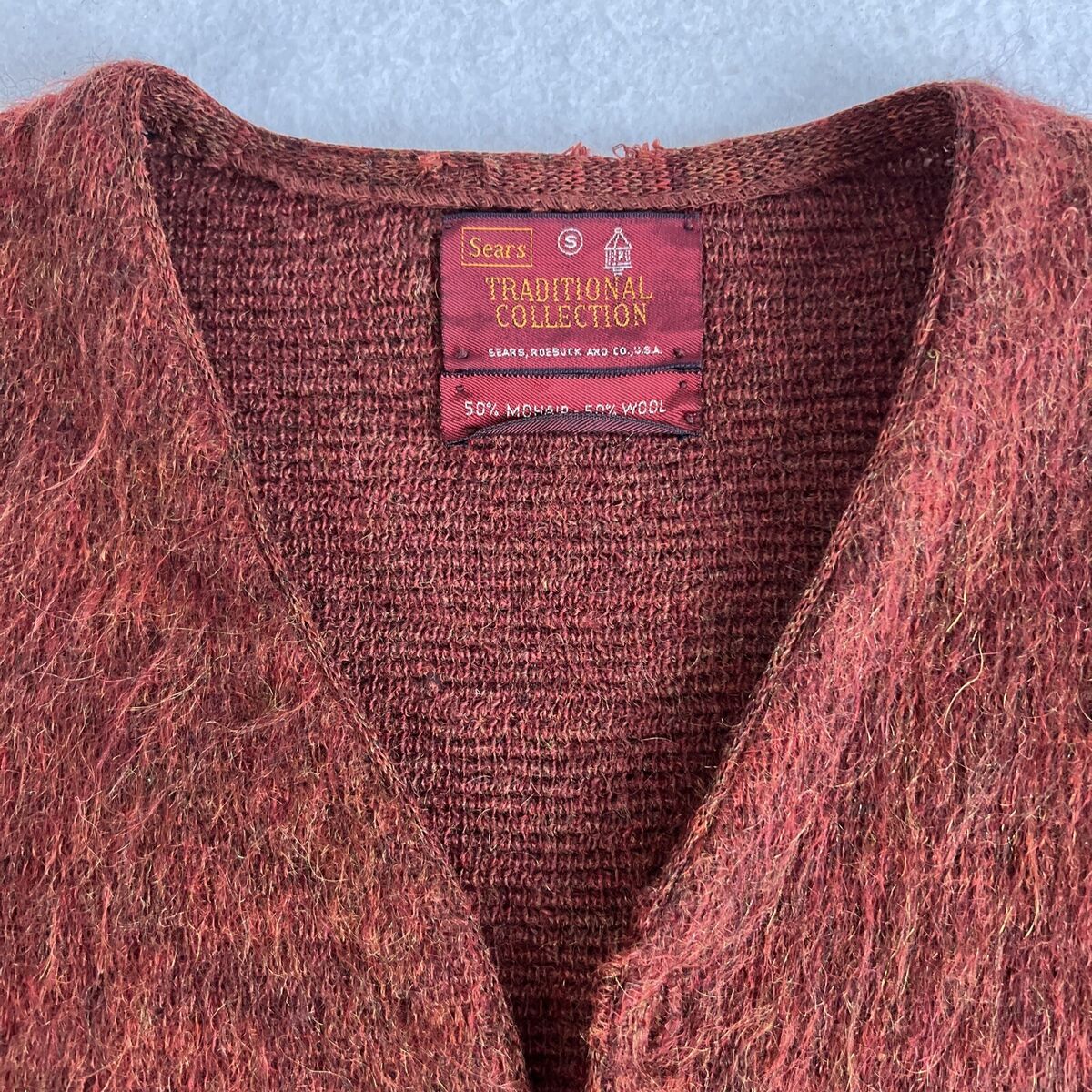 Vintage 60s Sears Mohair Cardigan Size Small Striped Shaggy | eBay