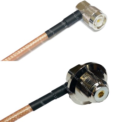 RG400 TNC Male Angle to UHF Female Angle Bulkhead RF Cable FAST-SHIP LOT