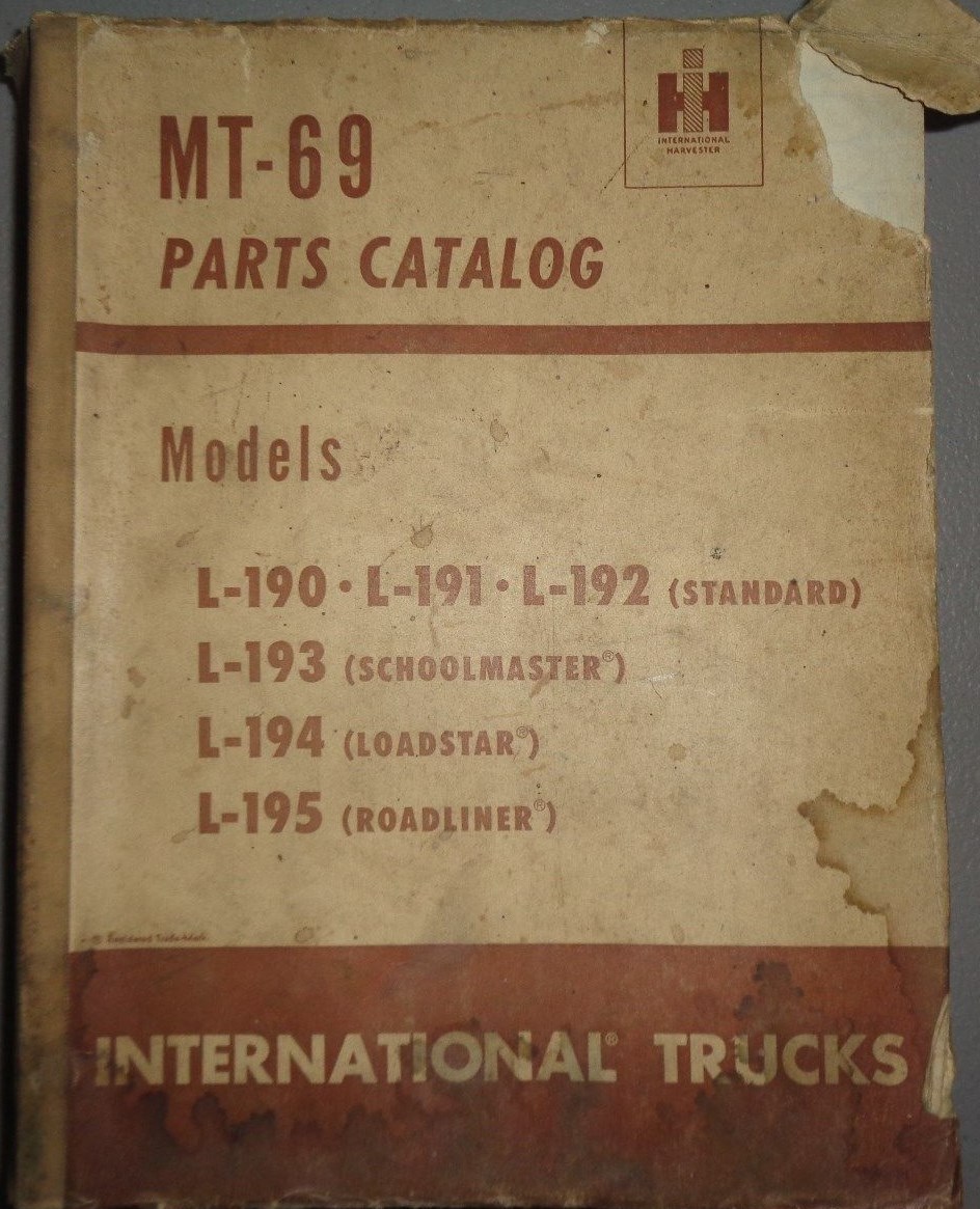 1954 International Parts List Catalog MT 69 L 190 191 192 193 194