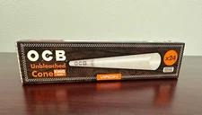 OCB VIRGIN KING SIZE Unbleached Cones 24ct -Single