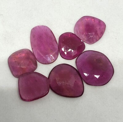 42.65 Ct Rose Cut Ruby Fancy Size 12 To 18 mm Long 7 Pc Lot 42.65 Ct Rose Cut Ruby Fancy Size 12 To 18 mm Long 7 Pc Lot