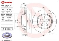 2X Brembo 09.C004.11 Bremsscheibe FüR Dodge Jeep