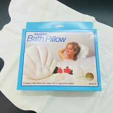Vintage 1980s Inflatable Bath Tub Pillow AquaMist White Made in USA Model 41 NOS