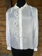 Retro blouse made by seamstress, acetate or other, lace