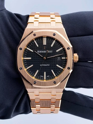 AP Royal Oak 41mm AP 15400OR Rose Gold Black Dial Watch