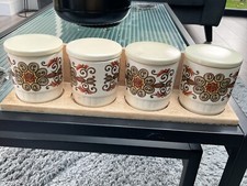 Vintage Retro Royal Worcester Palissy Spice/Storage Jars X 4 With Shelf