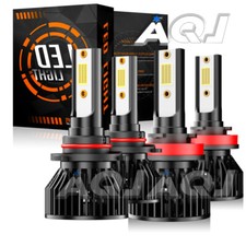 4x 9005 H11 Combo LED Headlight High Low Beam Bulbs Kit 6000K Super White Bright