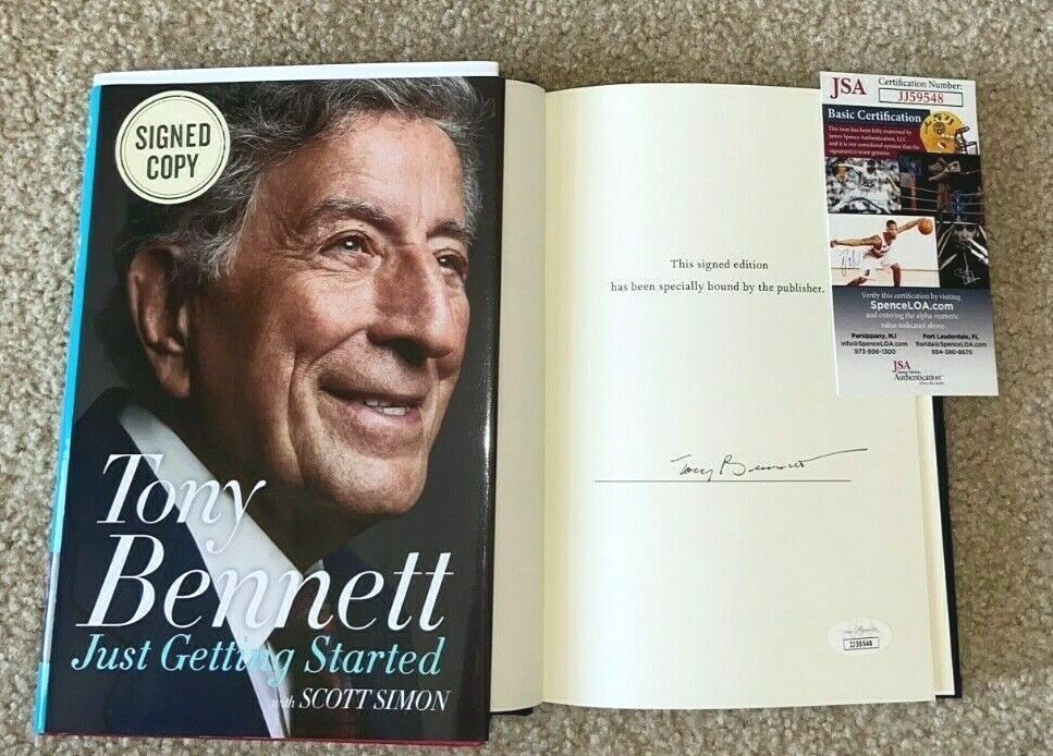 TONY BENNETT SIGNED JUST GETTING STARTED HARDCOVER BOOK SINGER DUET JSA *RARE*