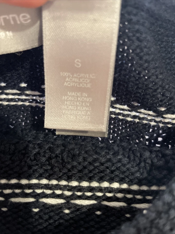 LIZ CLAIBORNE Collection Navy Blue & White Small Sleeveless Sweater Tank - Image 4 of 4