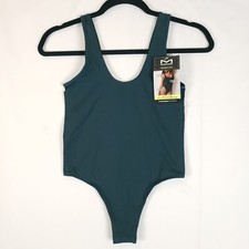 Maidenform Bodysuit Womens Small Seamless Smoothing Thong Snap Closure Teal NWT