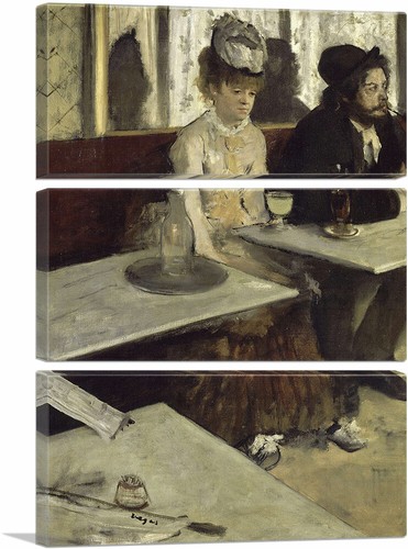 ARTCANVAS The Absinthe Drinker 1875 Canvas Art Print by Edgar Degas - Picture 14 of 14