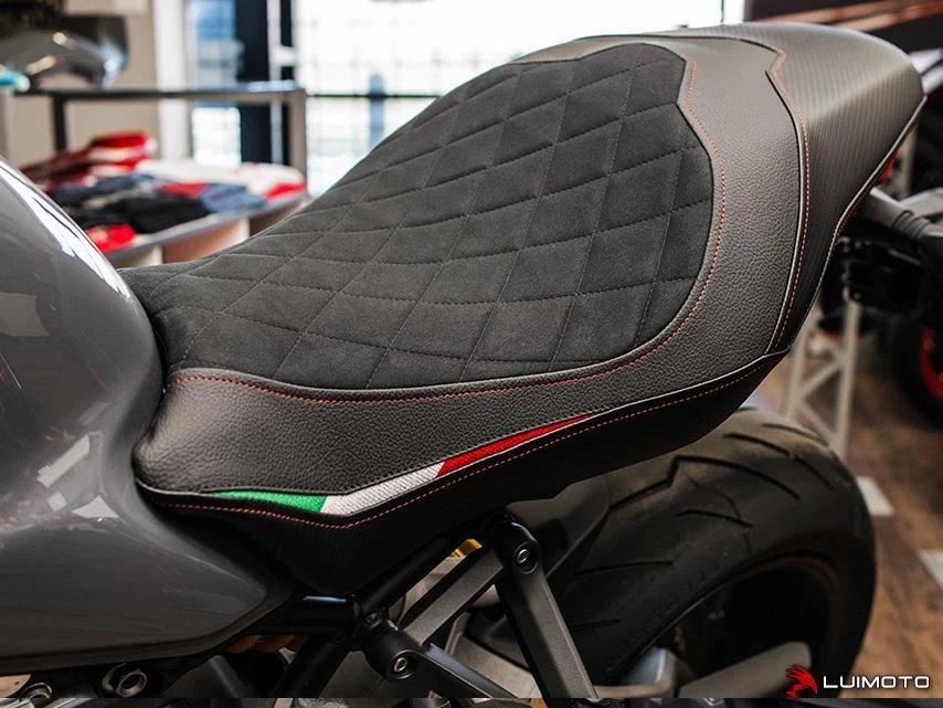 Seat Cover for Ducati Monster 821 1200, 2017-2019 2020 2021 Black Luimoto Rider - Image 4 of 4
