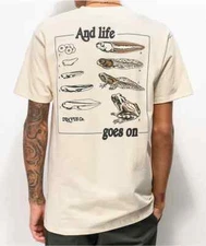 Dravus Mens Wild Wonders And Live Goes On Cream Shirt New S, XL, 2XL
