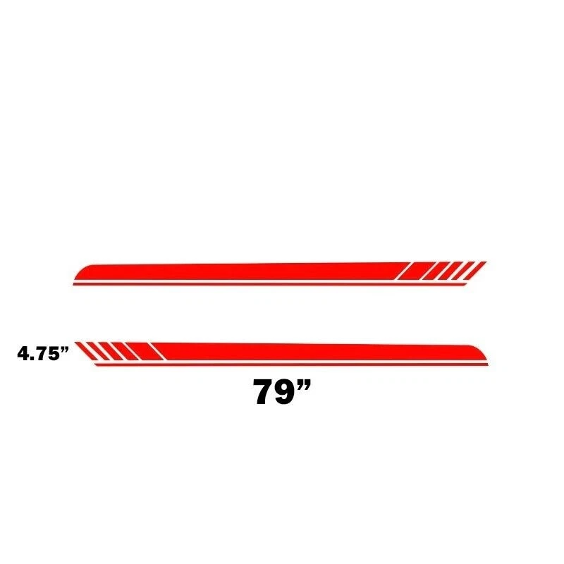 Juego de 2 calcomanías de vinilo a rayas falda guardabarros lateral deportiva carreras a cuadros sedán P Foto 2 de 4
