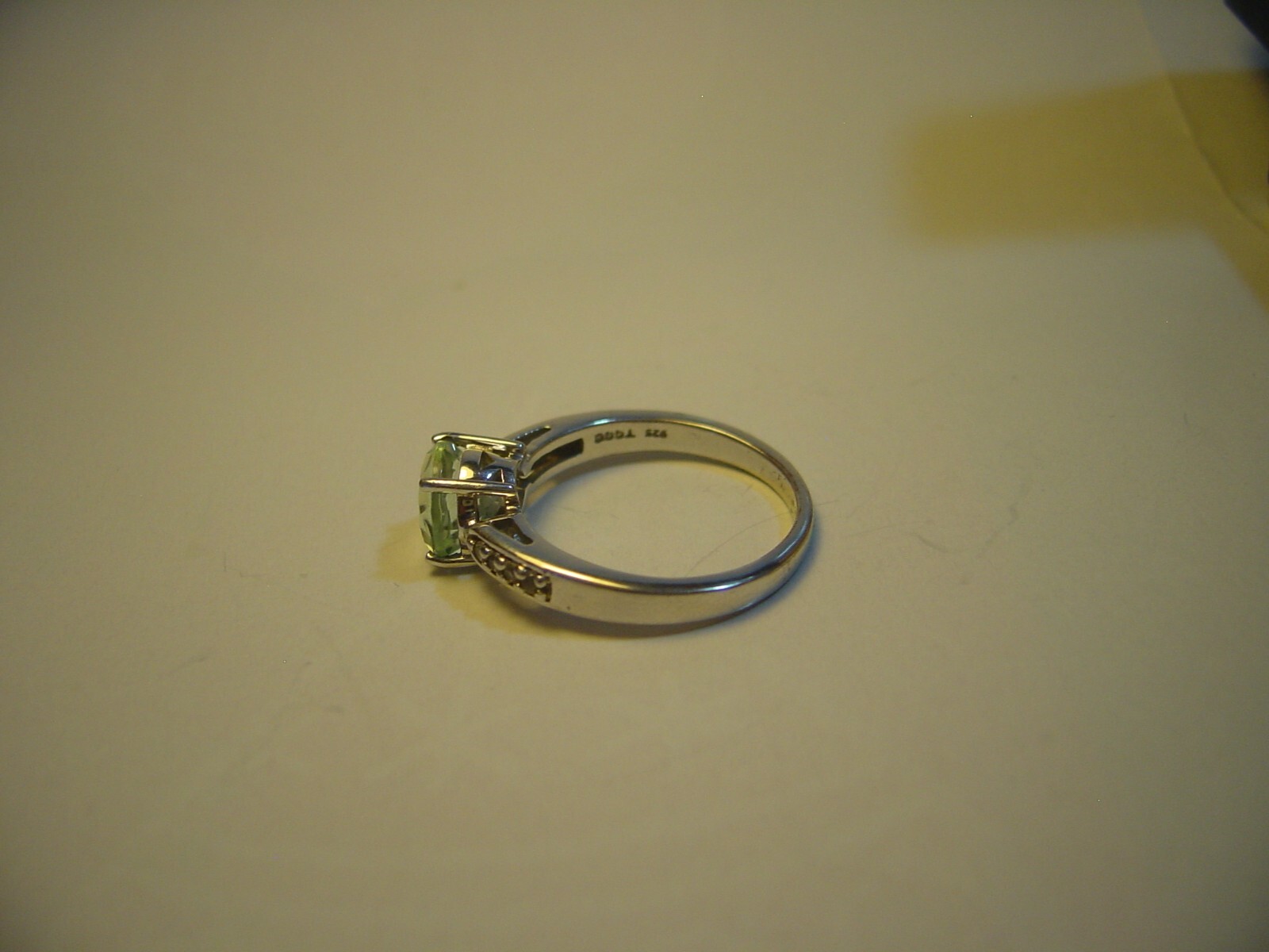 Solid Silver amazing Ring-highest quality-prehnit… - image 7