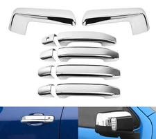 For 2019-2025 Chevy Silverado GMC Sierra 1500 Chrome Mirror + 4 Dr Handle Covers