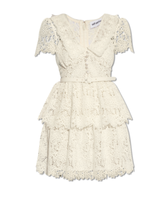 【SELF PORTRAIT】Flower Lace Mini Dress レースミニドレス Pink Floral Lace Mini Dress – self-portrait-US
