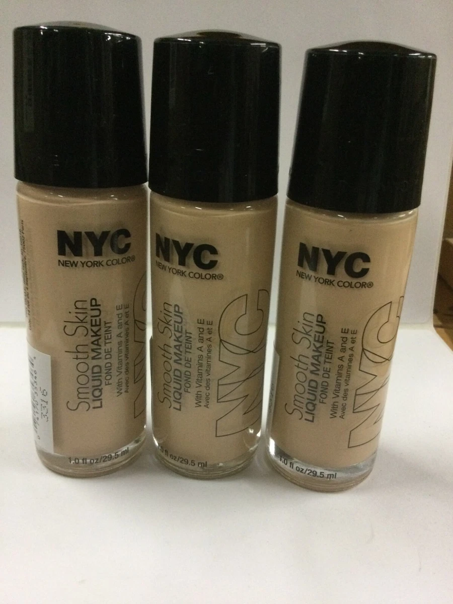 LOT OF 3 NYC New York Color Smooth Skin Liquid Makeup foundation NUDE