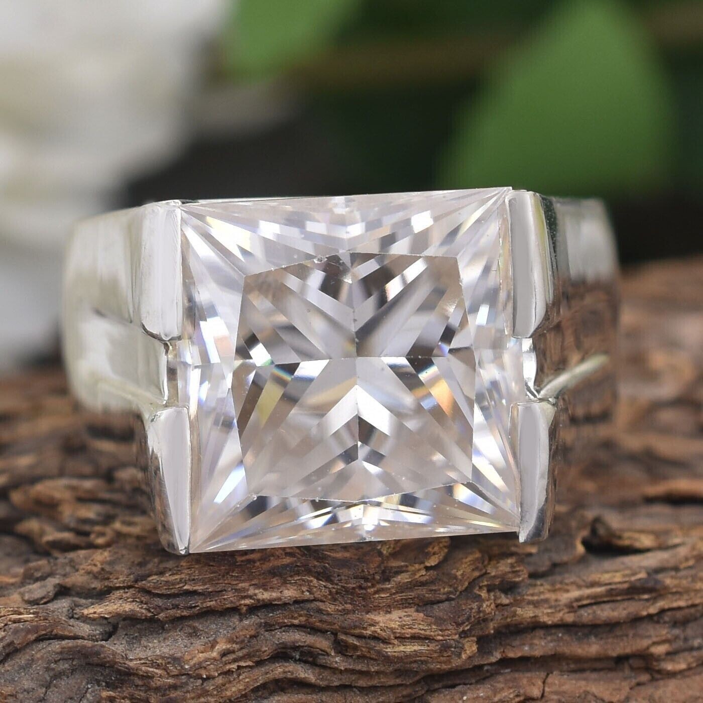 Certified Natural 5.40ct VVS1 DEF Princess White Diamond Solid 950 Platinum Ring