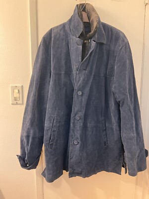 HBO Max Series Blue Suede Fleece Lined Coat Mens Size 2XL Pockets Warm