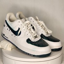 Nike Air Force 1 Personalizado Pintado a Mano Bosque Verde Goteo Show #315122 Para hombres 10