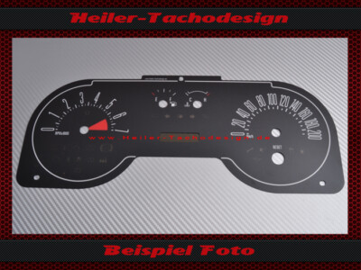 Tachoscheibe für Ford Mustang GT 2005 bis 2009 Standard Modell 120 Mph zu 200 Km