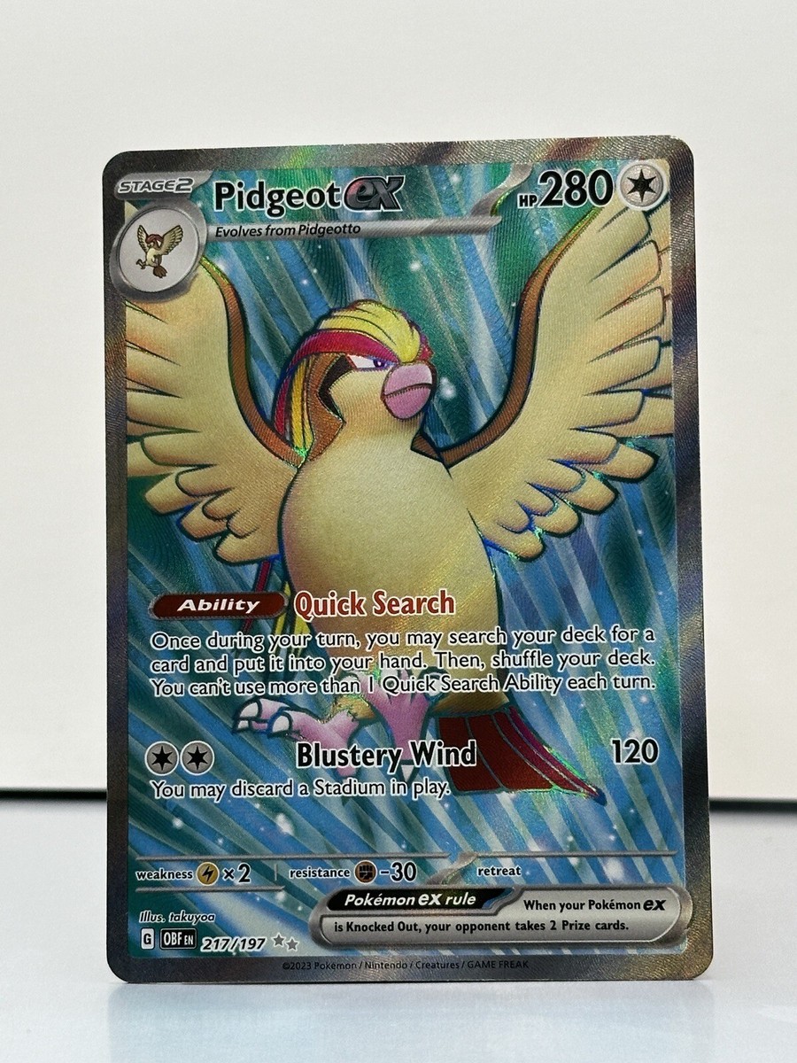 Pokémon TCG Pidgeot ex Obsidian Flames 217/197 Holo Ultra Pokémon TCG Pidgeot ex Obsidian Flames 217/197 Holo Ultra