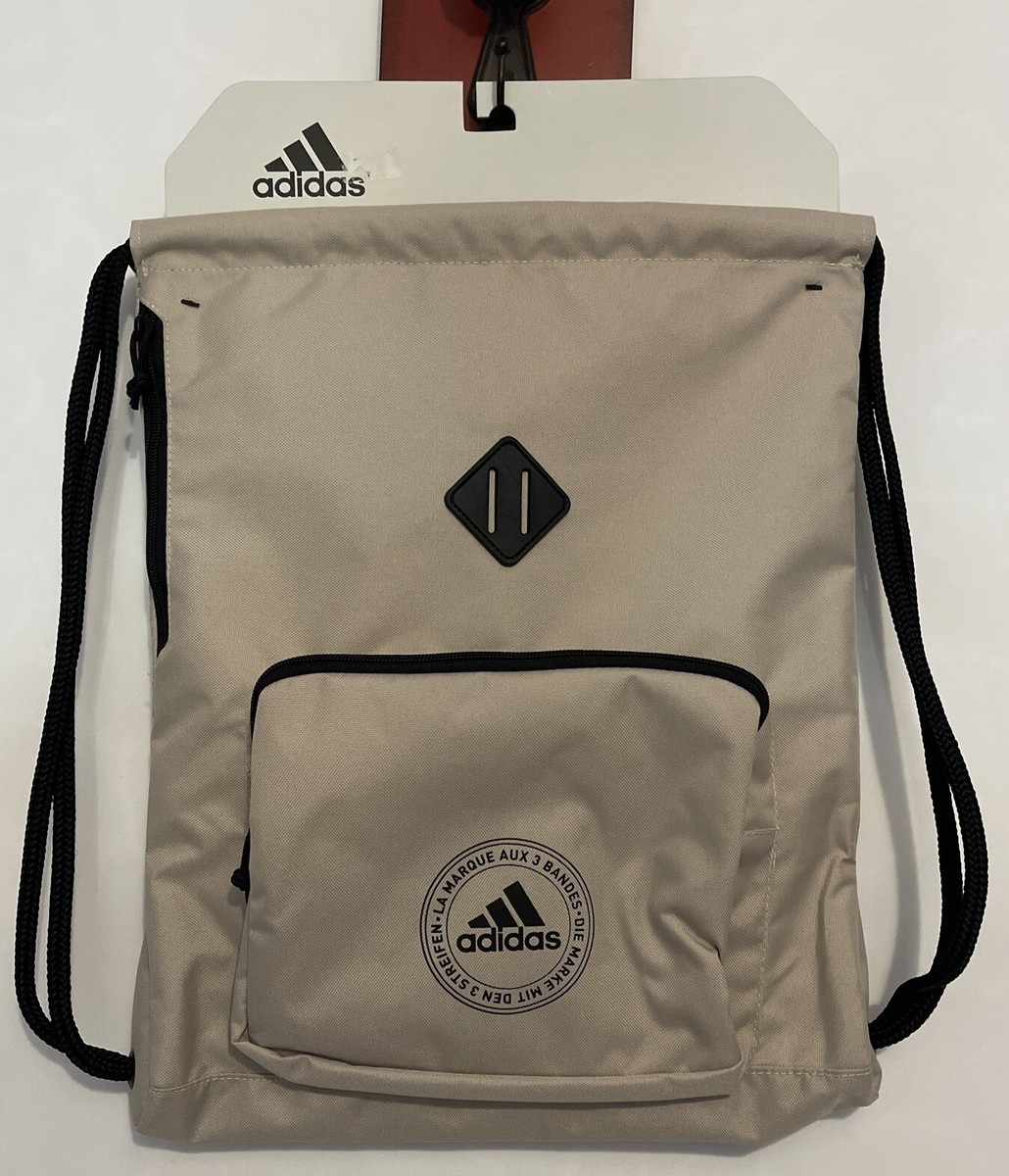 Adidas Aux Beige Classic Sack Pack Backpack Shoulder Bag NWT! A3475