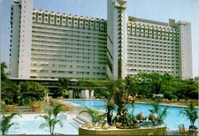Jakarta Indonesia Hotel Borobudur Inter-Continental Exterior Pool View Postcard
