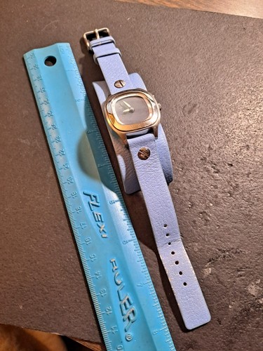 Ladies FOSSIL BIG TIC Quartz Watch Blue Leather Band As Shown! - Picture 2 of 7
