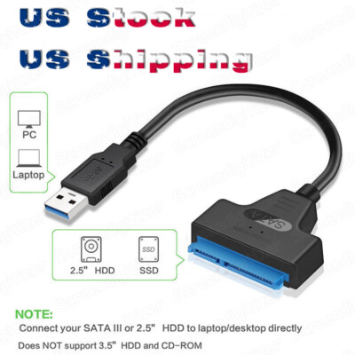 USB 3.0 To 2.5'' SATA III Hard Drive Adapter Cable-SATA To USB3.0 Converter Black
