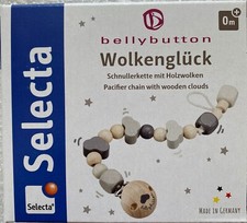 Selecta Bellybutton Cloud Happiness Pacifier Chain Toddler Wooden Toy New 64006