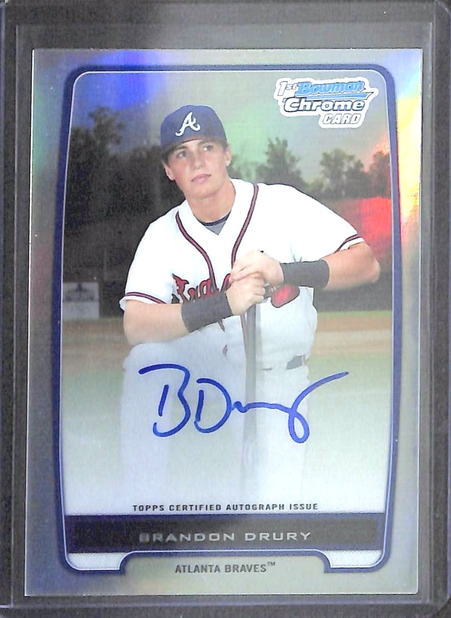 2012 Bowman Chrome Refractor Autograph #BCP18 Brandon Drury No 227 of 500