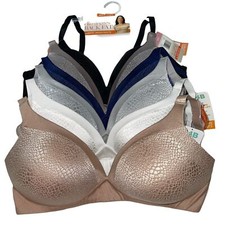Warner's Wire-Free Bra Plunge Contour With Lift Padded Cups Back Smoothing 4013