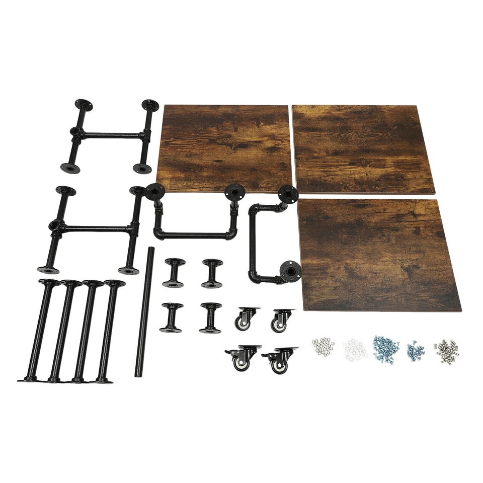 Bar Rolling Dining Car Trolley Cart Serving Cart Folding Home Cart Storage Glass - Image 4 of 4