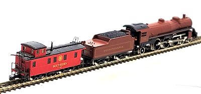 Marklin Z 8882 Pennsylvania RR Steam Locomotive & Caboose