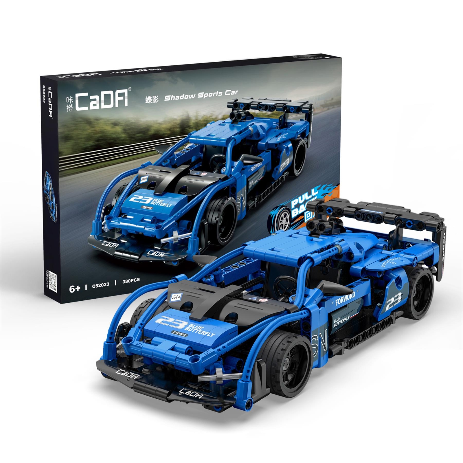 CaDA C52023W Shadow Pull Back Racing Car Plastic Brick Kit - Image 2