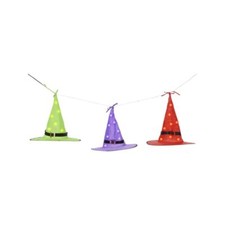 LED Light Up Floating Witch Hats All Black