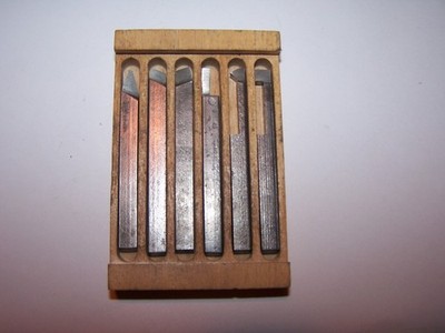 Unimat Tool Cutters, #2820, Set of 6, pre-shaped cutters, Vintage, Austria, #146