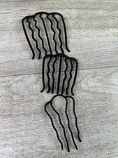Black Metal Hair Combs Lot of 3 Wavy Zig Zag Side Hair Accessory Set