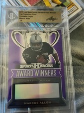 2017 Leaf Metal Sports Heroes Marcus Allen 1/1 Prismatic Purple Award Winners BG