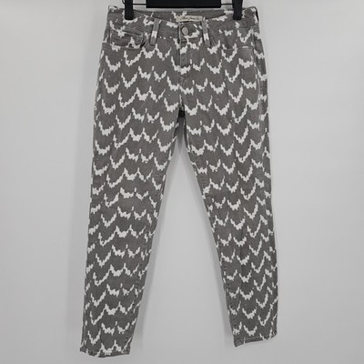 Mavi Jeans Co. ALEXA Ankle Mid-Rise Skinny Jeans Size 27 Gray Print Stretch
